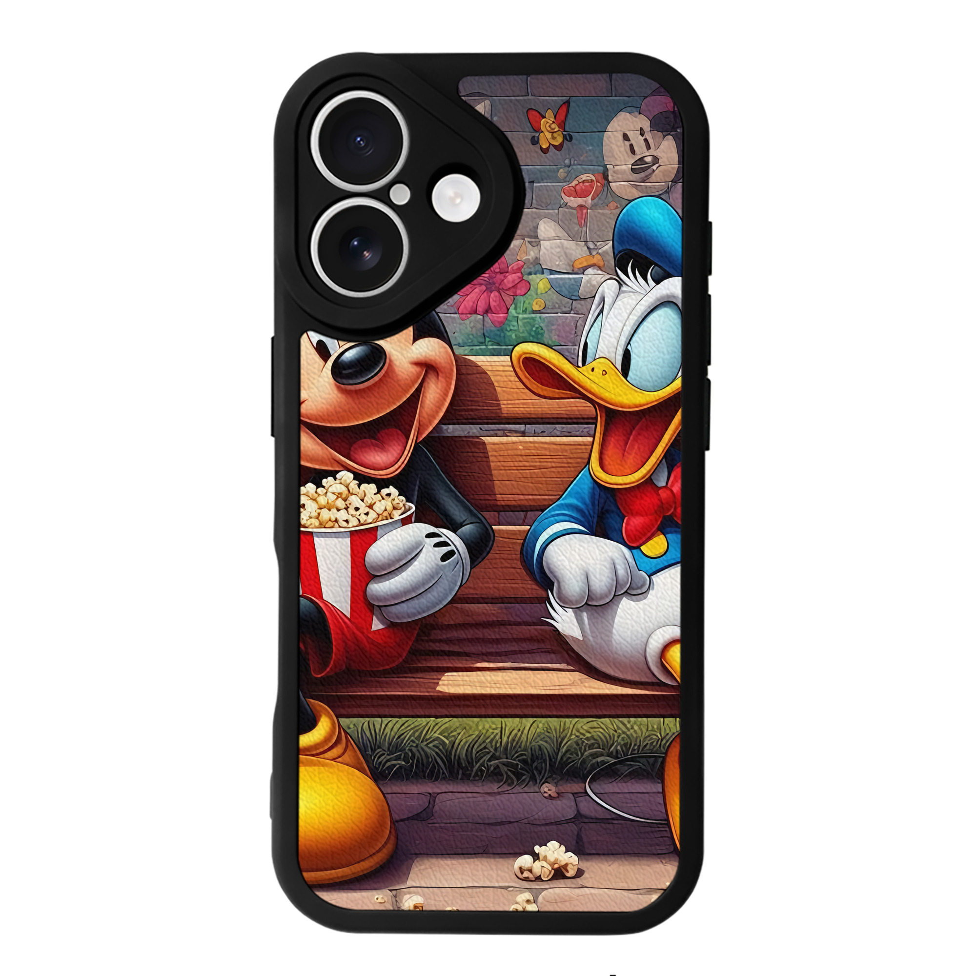 （画像用） ミッキーマウス Mickey Mouse 【iPhone 16シリーズ対応】シリコンスマホケース（レザー調） 材質：シリコン
